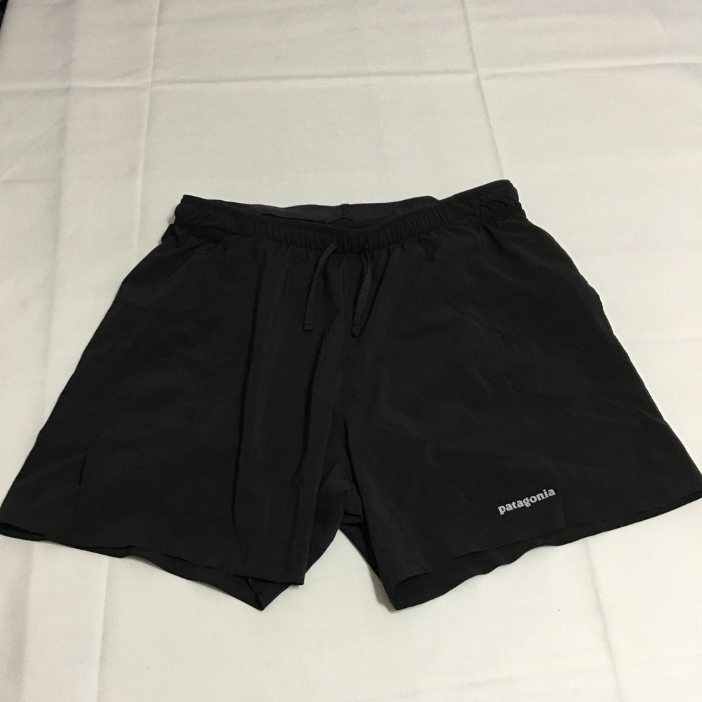 Patagonia Mens Strider Pro Shorts Size Medium Black Drawstring